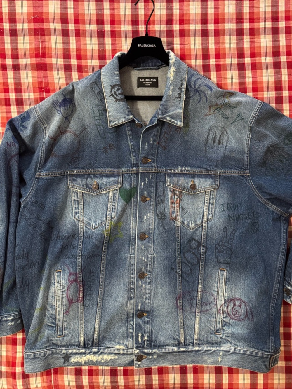 BALENCIAGA Distressed Denim Jacket